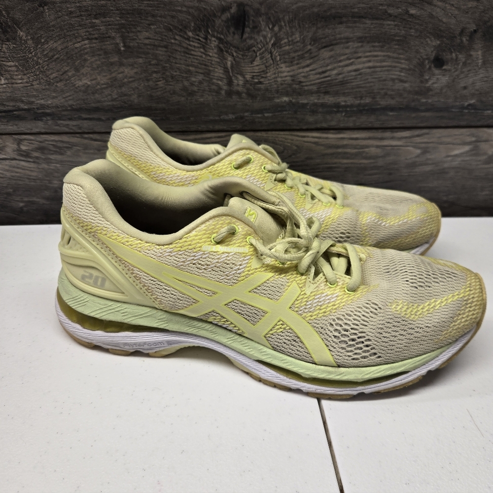 Asics Gel Nimbus 20 Flytefoam Yellow Womens Sz 8.5 Running Walk Gym Workout